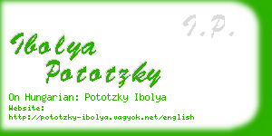 ibolya pototzky business card